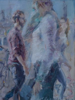 Into the Wind painting Paskalis Anastasi Diachroniki Gallery