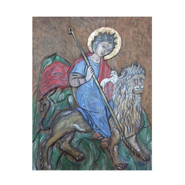 3872 I Jananashvili Saint Mamas Woodcarving 59x44cm