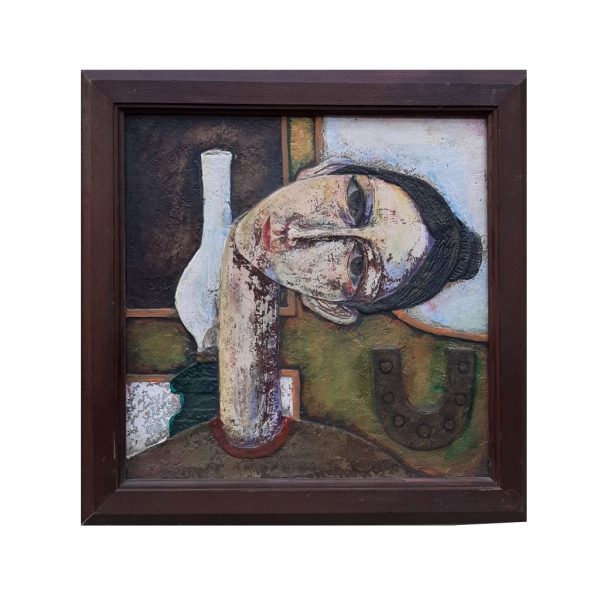3322 A Thimer Horseshoe Luck Mixed Media on Canvas 35x35cm
