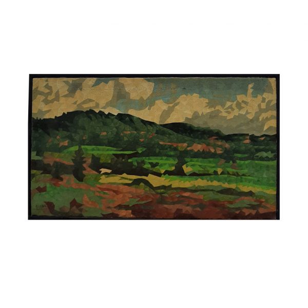 7873 A Thimer Green Landscape Oil on Canvas 28x50cm