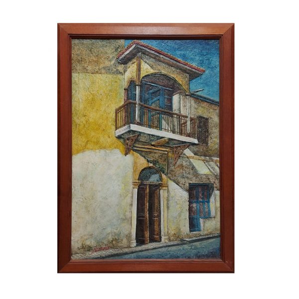 2740 A Thimer Nicosia House Oil on Canvas 56x38cm